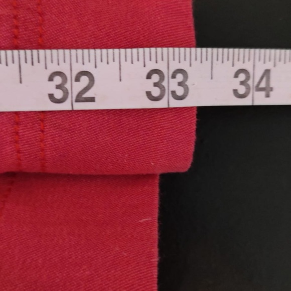 Vtg. Gene Ewing Bis California sun washed red Denim skirt med wrap style Pockets - Picture 10 of 11